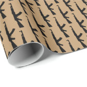 Black AK-47 Waffengewalt Sturmgewehr, Camel Brown Geschenkpapier (Rolleneckpunkt)