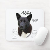 Black Akita History Design Mousepad (Mit Mouse)