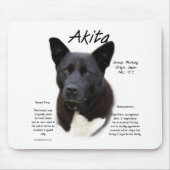 Black Akita History Design Mousepad (Vorne)