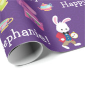 Black Alice Wunderland Personalisiert Wrapping Pap Geschenkpapier (Rolleneckpunkt)