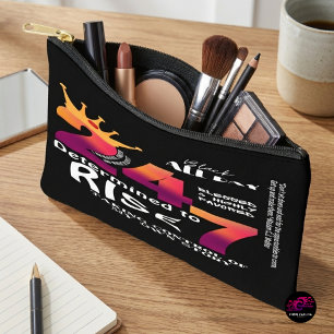 Black All Day 24/7 Slogan Grafik-Frauen Zubehörtasche