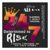 Black All Day 24/7 Slogan Graphic Poster (Vorderseite)