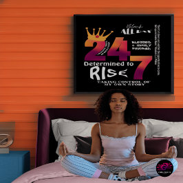 Black All Day 24/7 Slogan Graphic Poster