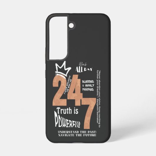 Black All Day 24/7 Slogan Graphic Samsung Galaxy Hülle (Rückseite)