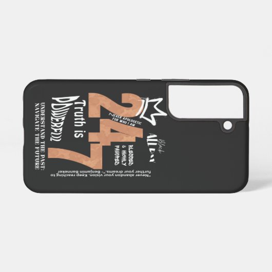 Black All Day 24/7 Slogan Graphic Samsung Galaxy Hülle (Rückseite (Horizontal))