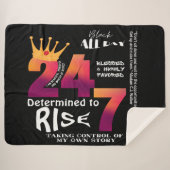 Black All Day 24/7 Slogan Graphic Sherpadecke (Vorderseite (Horizontal))