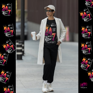 Black All Day 24/7 Slogan Graphic T-Shirt