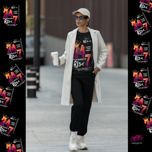 Black All Day 24/7 Slogan Graphic T-Shirt