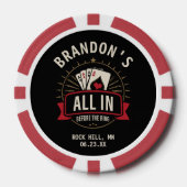 Black "All In Before the Ring" Bachelor Party Pokerchips (Vorderseite)