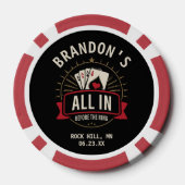 Black "All In Before the Ring" Bachelor Party Pokerchips (Rückseite)