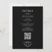 Black All in One Viktorianisch Wedding Monogram Einladung (Rückseite)