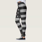 Black American Flag Modern Edgy Monochrome Leggings (Links)