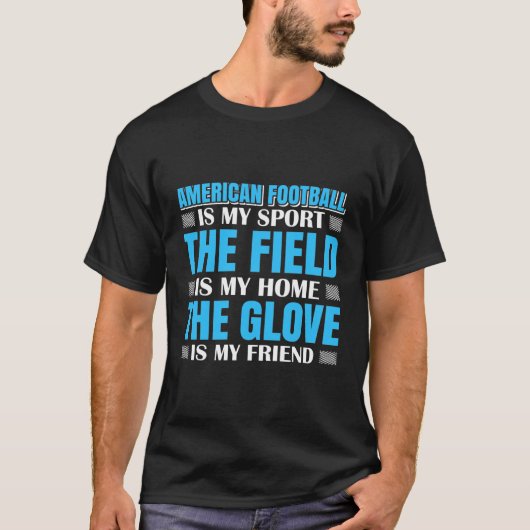 Black American Football Field & Glove Shirt (Vorderseite)