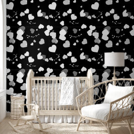 Black an white love hearts wallpaper tapete