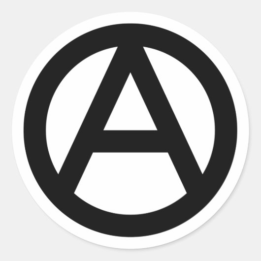 BLACK-Anarchie-Symbol Runder Aufkleber (Vorderseite)