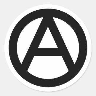 BLACK-Anarchie-Symbol Runder Aufkleber