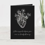 Black Anatomical Heart Anniversary Karte (Vorderseite)