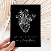 Black Anatomical Heart Anniversary Karte