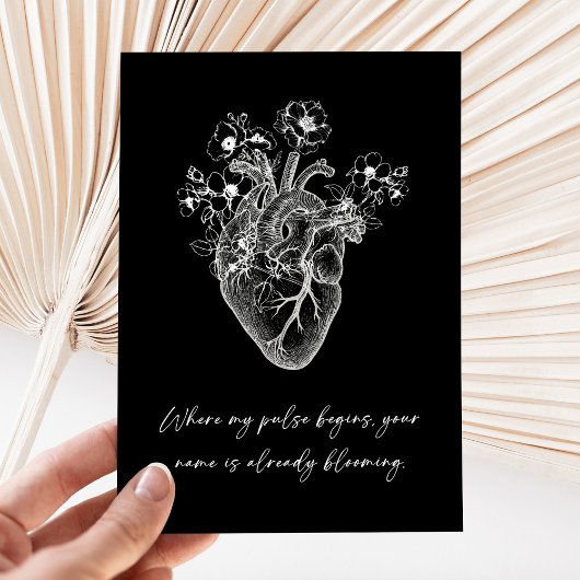 Black Anatomical Heart Anniversary Karte
