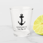 Black Anchor Monogram Nautic Schnapsglas (Vorderseite)