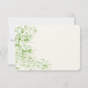 Black and Apple Green Love Bird Wirbel UAWG RSVP Karte