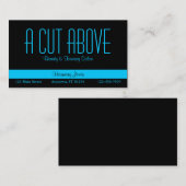 Black and Aqua Blue Business Card Visitenkarte (Vorne/Hinten)