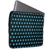 Black and Aqua Polka Dots Laptopschutzhülle (Vorne Rechts)