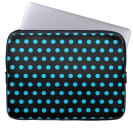 Black and Aqua Polka Dots Laptopschutzhülle