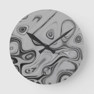 Black and Ash Gray Camo Color Art Design Runde Wanduhr