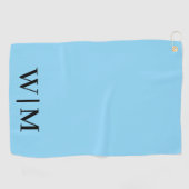 Black and Baby Blue Personalisiert Golf Handtuch (Horizontal)