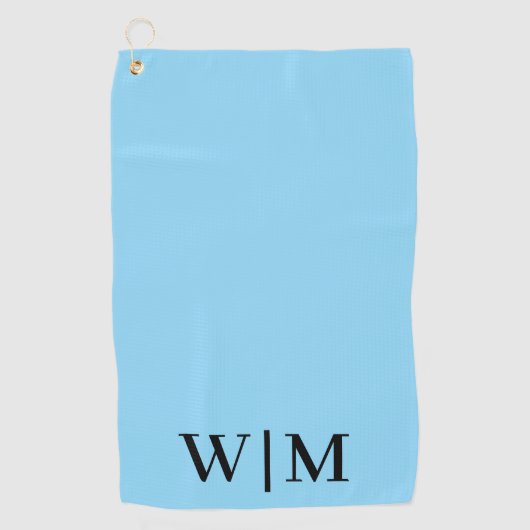Black and Baby Blue Personalisiert Golf Handtuch (Vorderseite)