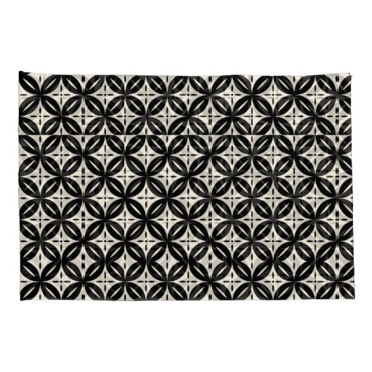 Black and Beige Pillowcase Kissenbezug (Rückseite-Rechts)