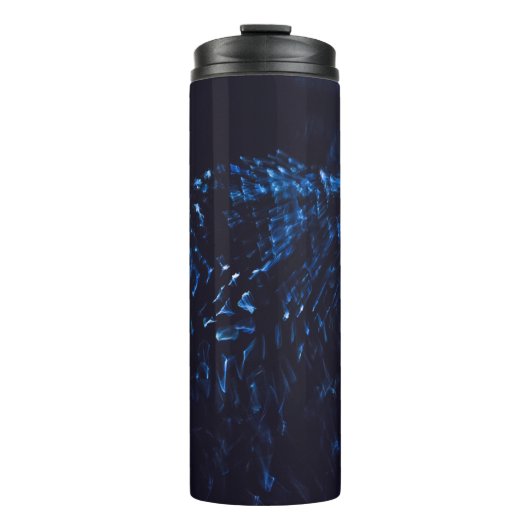 Black and blue abstract painting thermosbecher (Vorderseite)