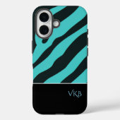 Black and Blue Abstract Personalized Name Case-Mate iPhone Hülle (Rückseite)