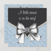 Black and Blue Baby Boy Dusche Einladung (Vorne/Hinten)