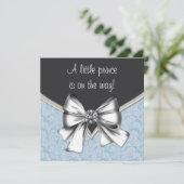 Black and Blue Baby Boy Dusche Einladung (Stehend Vorderseite)