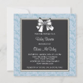 Black and Blue Baby Boy Dusche Einladung (Rückseite)