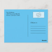 Black and Blue Bar Mitzvah Vielen Dank Postkarte (Rückseite)