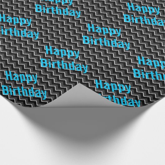 Black and Blue Boys Birthday Geschenkpapier (Ecke)