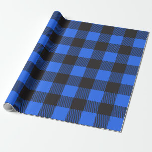 Black and Blue Buffalo Kariert Geschenkpapier