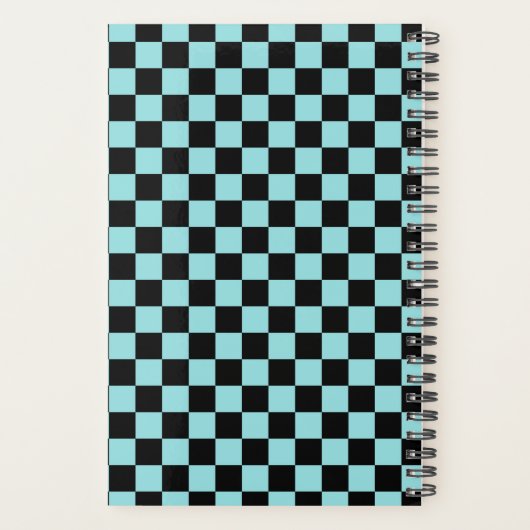 Black and Blue Checkered Pattern Notebook Planner Planer (Rückseite)