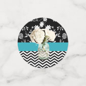 Black and Blue Floral Wedding Confetti Konfetti (Klein Vorderseite)