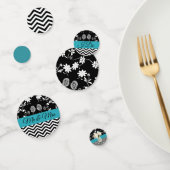 Black and Blue Floral Wedding Confetti Konfetti (Gruppe)