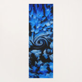 Black and Blue Fluid Abstract  Yogamatte (Rückseite)