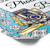 Black and Blue Foto Booth Wedding Sign Poster (Ecke)