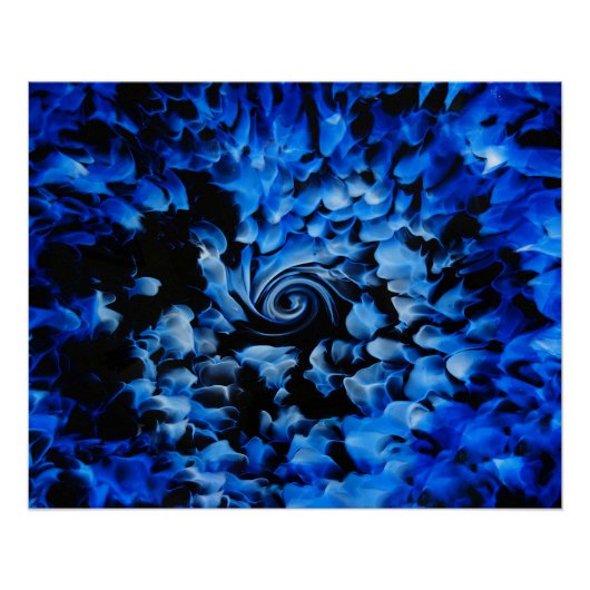 Black And Blue Glass Abstract  Poster (Vorderseite)