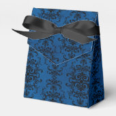 Black and Blue Gothic Damask Geschenkschachtel (Vorderseite)
