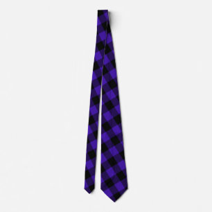 Black and Blue Karo Neck Tie - Moderne Krawatte