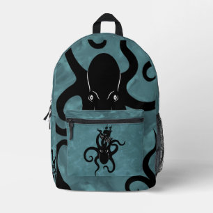 Black and Blue Kraken aus den Tiefen Bedruckter Rucksack