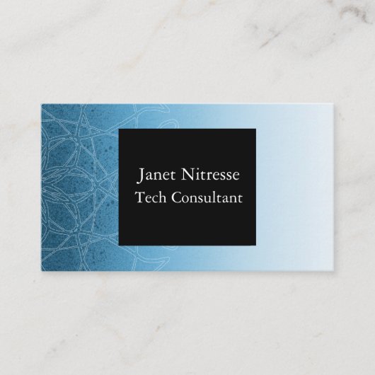 Black and Blue Mandala Business Cards Visitenkarte (Vorderseite)